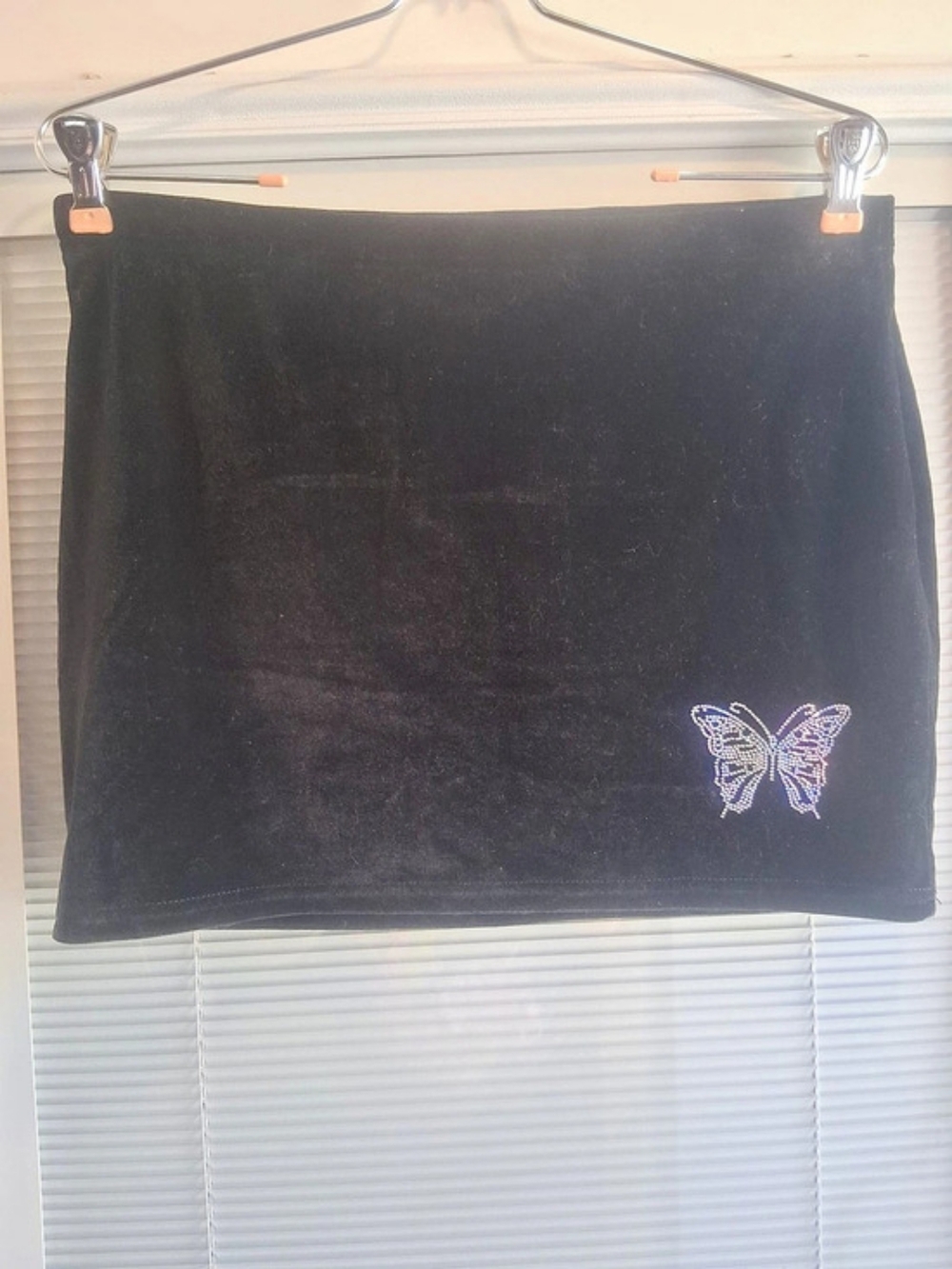 SHEIN Butterfly Embellished Mini Skirt Black Size Large